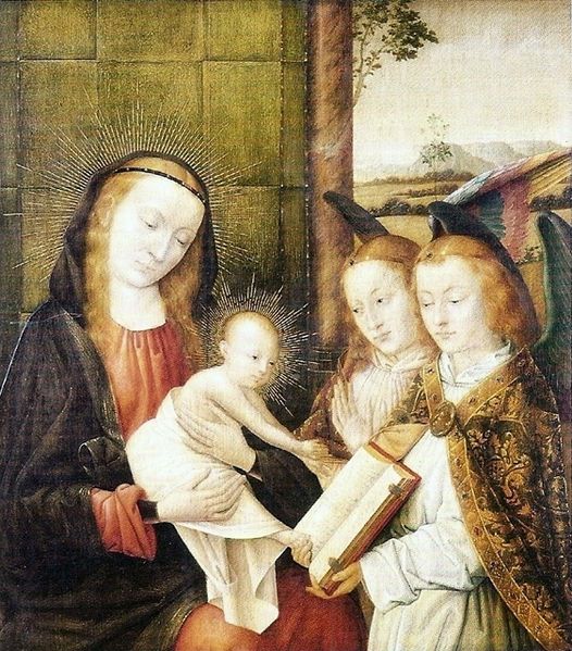 Madonna and Child with two angels